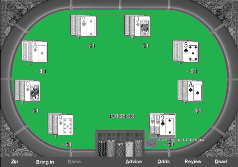 You get a lot of information early in the hand in seven-card Stud