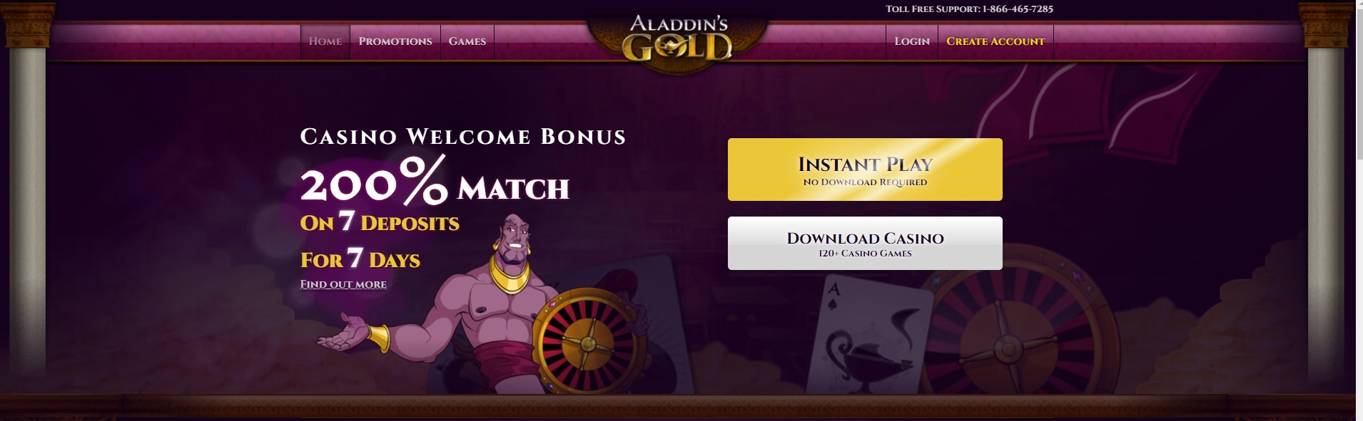 Aladdin's Gold Casino Screenshot