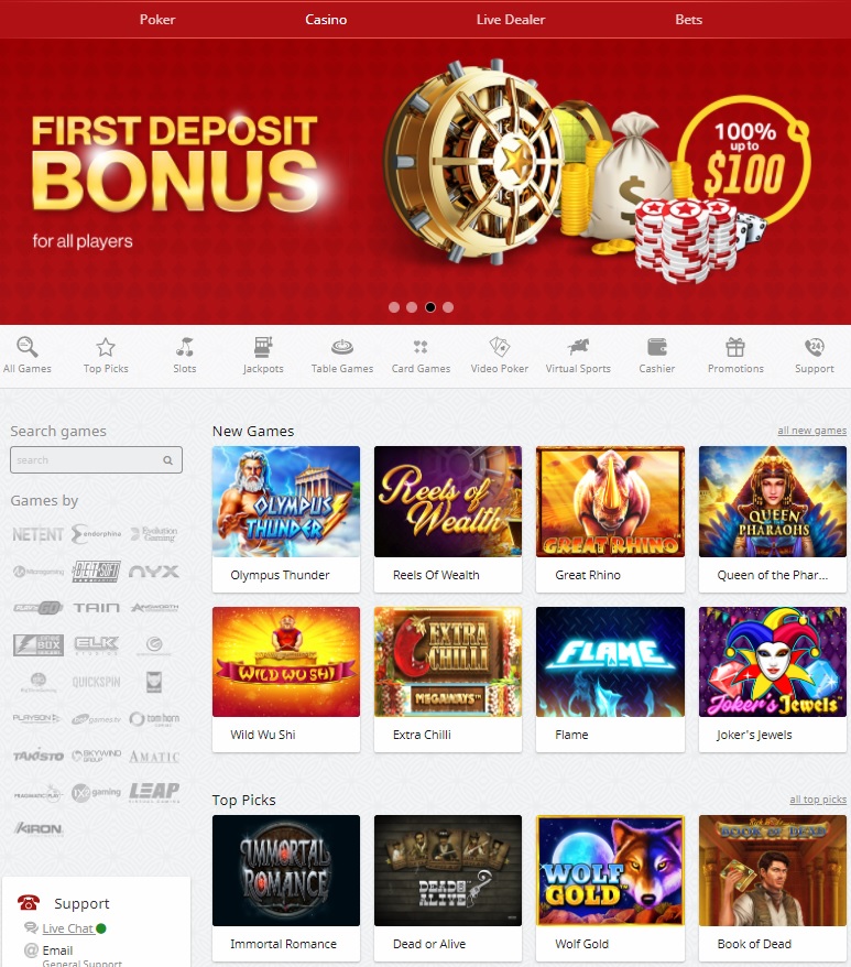 RedStar Casino, Poker, Sportsbook